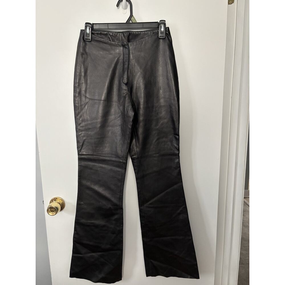 Bebe Black Genuine Leather Women’s Pants
